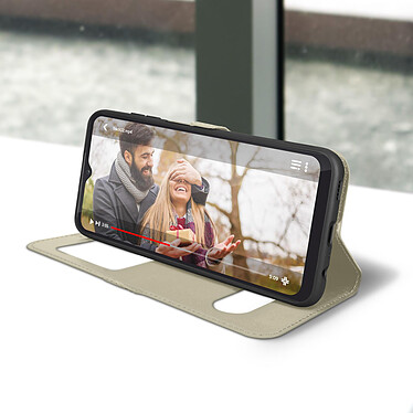Acheter Avizar Housse Samsung Galaxy A13 4G avec Clapet Double Fenêtre Support Vidéo doré