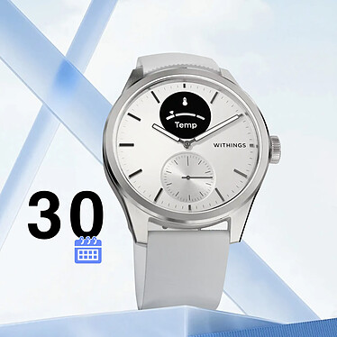 Avis Withings Montre Connectée Hybride 42mm Suivi ECG Autonomie 30 jours ScanWatch 2 Blanc