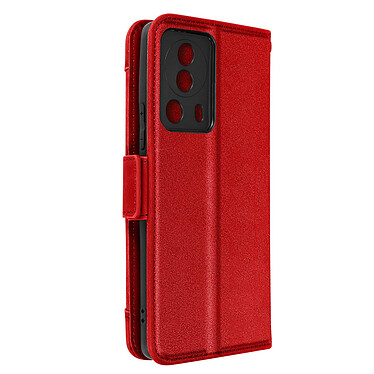 Avizar Étui Folio pour Xiaomi 13 Lite porte-cartes amovible languette magnétique  rouge