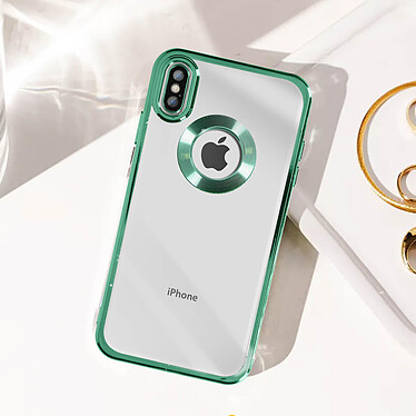 Avizar Coque pour iPhone XS Max Paillette Amovible Silicone Gel  Vert pas cher