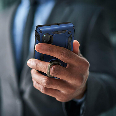 Avis Avizar Coque Galaxy Note 10 Plus Bi matière Rigide Souple Bague Support Vidéo Bleu nuit