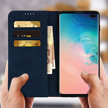 Acheter Avizar Etui folio Bleu Nuit Patiné pour Samsung Galaxy S10 Plus