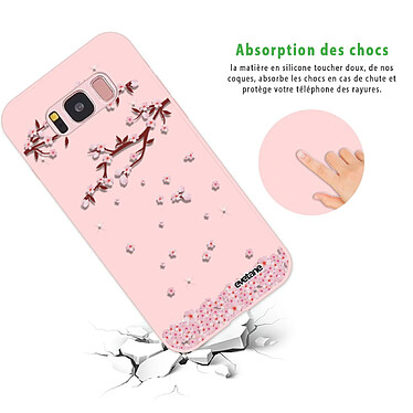 Avis Evetane Coque Samsung Galaxy S8 Silicone Liquide Douce rose pâle Chute De Fleurs