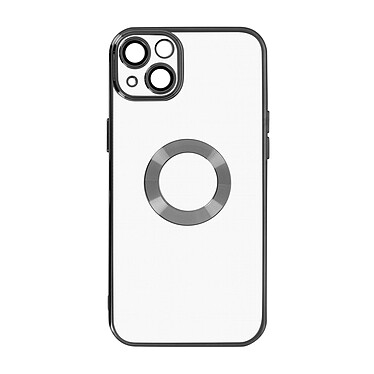 Avizar Coque iPhone 13 Silicone Bloc Caméra Couvert  Transparent Contour Noir Chromé