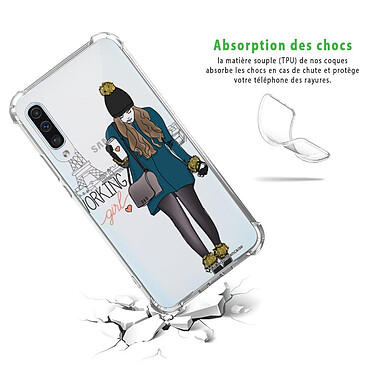 Avis LaCoqueFrançaise Coque Samsung Galaxy A50 anti-choc souple angles renforcés transparente Motif Working girl