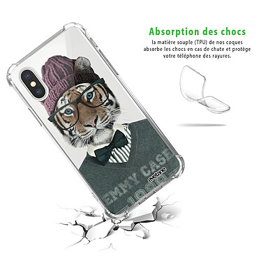Avis Evetane Coque iPhone X/Xs anti-choc souple angles renforcés transparente Motif Tigre Fashion