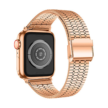 Avizar Bracelet pour Apple Watch 49mm 45mm 44mm 42mm Maillons Carré Acier Inoxydable Rose Gold