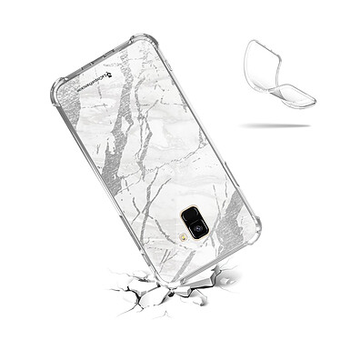 Acheter LaCoqueFrançaise Coque Samsung Galaxy A8 2018 anti-choc souple angles renforcés transparente Motif Marbre gris