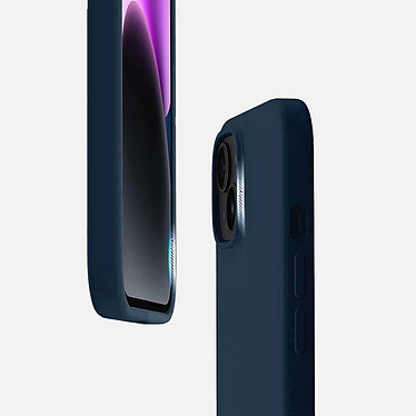 Avis Evetane Coque iPhone 14 Silicone liquide Bleu Marine + 2 Vitres en Verre trempé Protection écran Antichocs