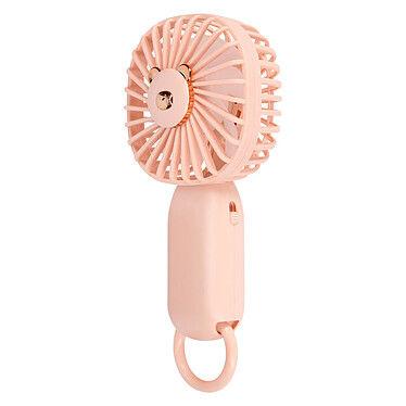 Avizar Mini Ventilateur de Poche Design Tête d'ours Mignon avec Accroche Rose Champagne