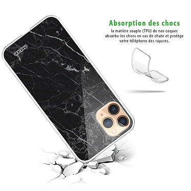 Avis Evetane Coque iPhone 11 Pro silicone transparente Motif Marbre noir ultra resistant