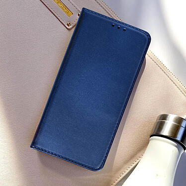 Avizar Étui pour Xiaomi Poco C40 Porte-carte Fonction Support Vidéo Clapet Magnétique  Bleu Nuit pas cher