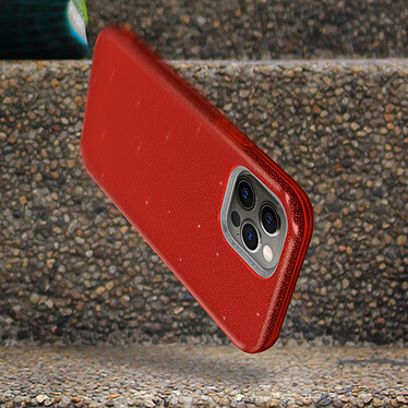 Avizar Coque Apple iPhone 12 Pro Max Paillette Amovible Silicone Semi-rigide Rouge pas cher