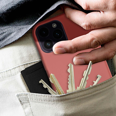 Avizar Coque pour iPhone 14 Pro Max Silicone Semi-rigide Finition Soft-touch Fine  rose pas cher
