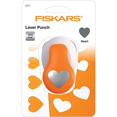 Avis FISKARS Perforatrice à levier Modèle 'coeurs' 19mm blanc / orange
