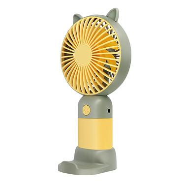 Avizar Mini Ventilateur de Poche Chat avec Support Bureau Jaune