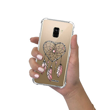 Evetane Coque Samsung Galaxy A8 2018 anti-choc souple angles renforcés transparente Motif Attrape coeur pas cher