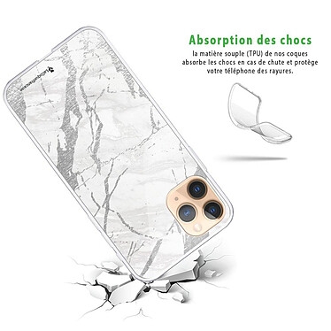 Avis LaCoqueFrançaise Coque iPhone 11 Pro Max silicone transparente Motif Marbre gris ultra resistant