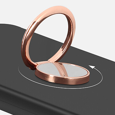 Avizar Coque  pour Samsung Galaxy A05 Silicone Flexible Noir Anneau Chromé Rose gold pas cher