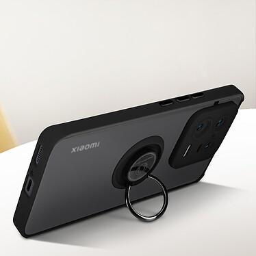 Avizar Coque pour Xiaomi 13 Pro Bi-matière Bague Métallique Support Vidéo  Noir pas cher