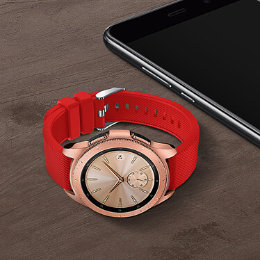 Avis Avizar Bracelet Samsung Galaxy Watch 42 mm strié - rouge