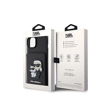 Avis Karl Lagerfeld Coque pour Apple iPhone 15 Plus Saffiano avec porte-cartes Noir