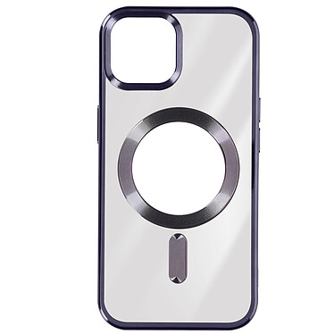 Avizar Coque MagSafe pour iPhone 15 Silicone Protection Caméra  Contour Chromé Violet