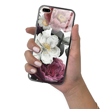 LaCoqueFrançaise Coque iPhone 7 Plus/ 8 Plus Coque Soft Touch Glossy Fleurs roses Design pas cher