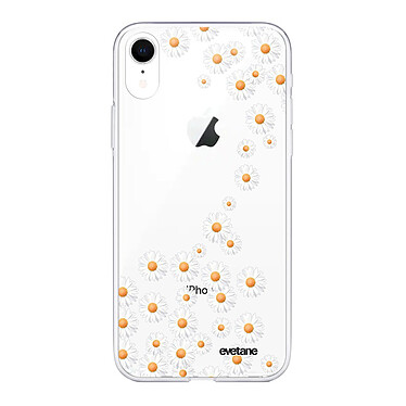 Evetane Coque iPhone Xr silicone transparente Motif Marguerite ultra resistant