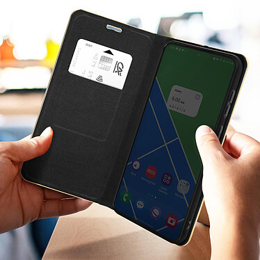 Avizar Étui pour Samsung Galaxy S23 Plus Porte-carte et Support vidéo  Noir et Doré pas cher