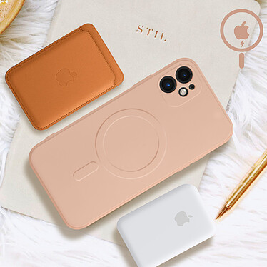 Avis Avizar Coque Magsafe iPhone 11 Silicone Souple Intérieur Soft-touch Mag Cover rose gold