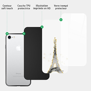 Acheter LaCoqueFrançaise Coque iPhone 7/8/ iPhone SE 2020/ 2022 Coque Soft Touch Glossy Illumination de paris Design