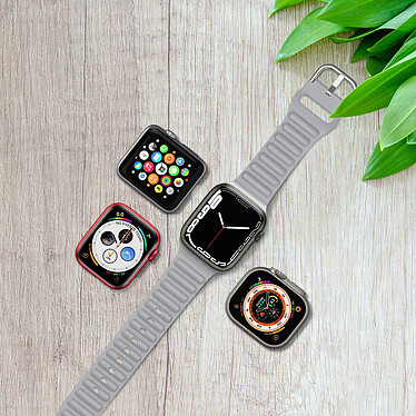 Avizar Bracelet pour Apple Watch 41mm et 40mm et 28mm Silicone Ajustable Fermoir Ardillon  Gris pas cher