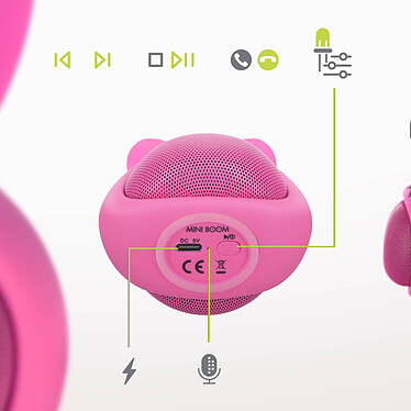 Acheter Moxie Enceinte Bluetooth 3W Autonomie 3h Design Lapin Lumineux  Rose