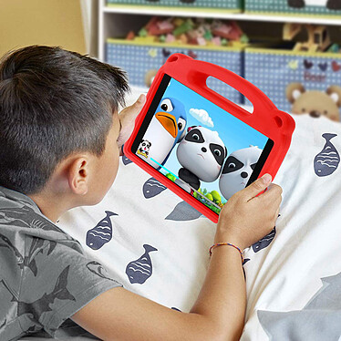 Avizar Coque iPad 9 2021 iPad 8 2020 iPad 7 2019 Enfant Panda Support Vidéo Rouge pas cher