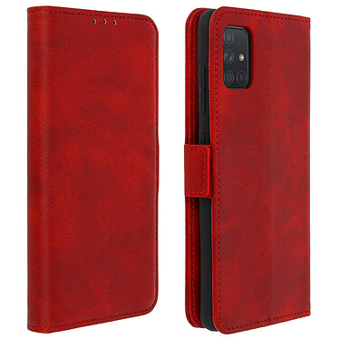 Avizar Housse Samsung Galaxy A51 Étui Folio Porte-cartes Fonction Support Rouge