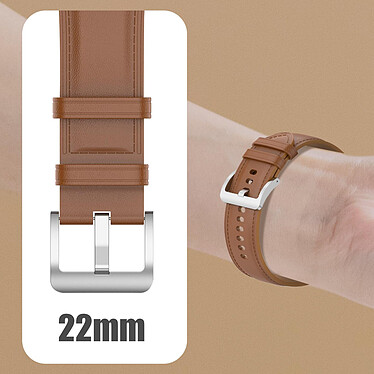 Avizar Bracelet Cuir pour Galaxy Watch 3 45mm Huawei Watch GT3 GT2 46mm Marron Clair pas cher