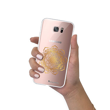 LaCoqueFrançaise Coque Samsung Galaxy S7 Edge 360 intégrale transparente Motif Mandala Or Tendance pas cher