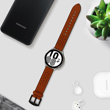 Avis Avizar Bracelet Samsung Galaxy Watch 4 en Cuir Ajustable avec Boucle Ardillon Marron
