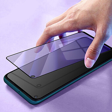 Avizar Protège écran pour Xiaomi Redmi Note 9 Verre Trempé Anti-lumière Bleue Noir pas cher