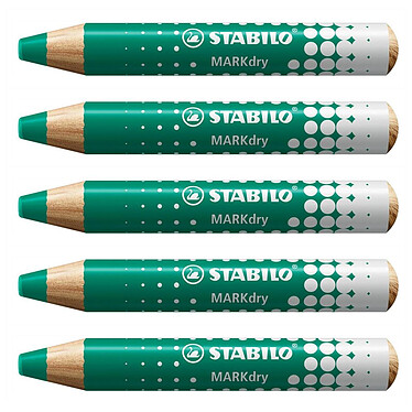 STABILO Crayon marqueur MARKdry - vert x 5