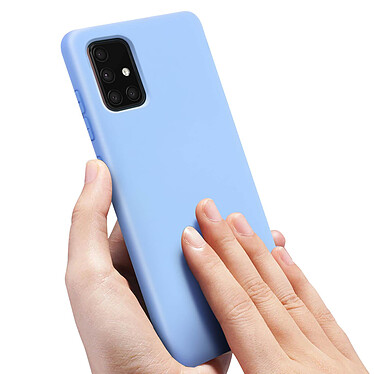 Avizar Coque Samsung Galaxy A71 Silicone Semi-rigide Finition Soft Touch bleu pas cher