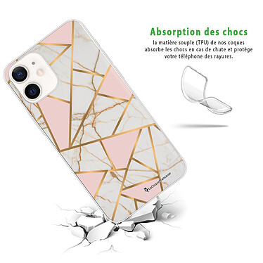 Avis LaCoqueFrançaise Coque iPhone 12 mini silicone transparente Motif Marbre Rose ultra resistant