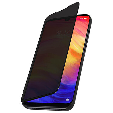Avizar Housse Xiaomi Redmi Note 7 Étui Miroir Clapet translucide Stand Vidéo - Noir pas cher