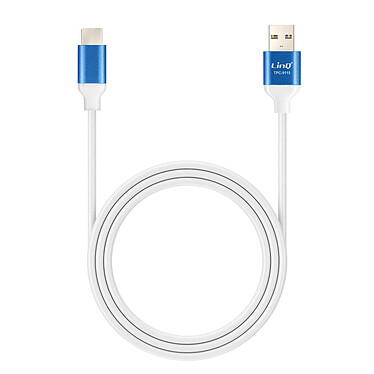 LinQ Câble USB vers USB C Fast Charge 3A Synchronisation Longueur 1.5m Bleu