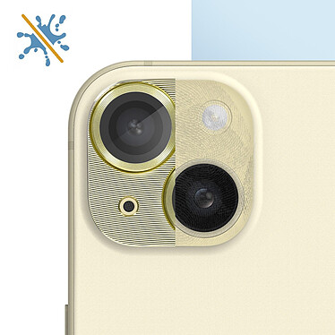 Enkay Verre Trempé Caméra pour iPhone 15 et 15 Plus Cadre Alliage Aluminium  Jaune pas cher