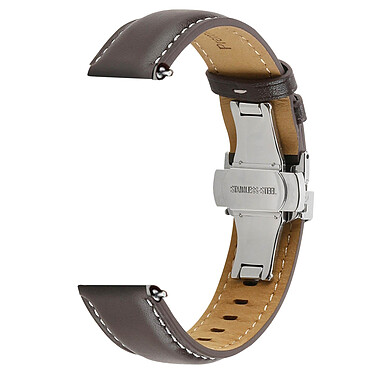 Avizar Bracelet pour Galaxy Watch 5 / 5 Pro / 4 Cuir véritable Boucle Papillon  marron