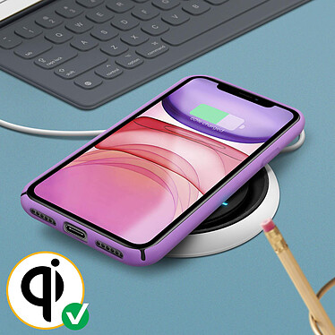 Avizar Coque iPhone 11 Silicone Semi-rigide Mat Finition Soft Touch Violet pas cher