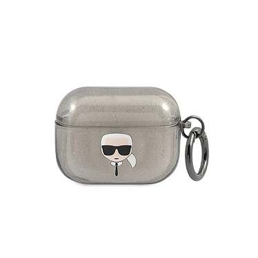 Karl Lagerfeld Coque pour Airpods Pro Glitter Chic en TPU Haute Qualité Noir / Argent