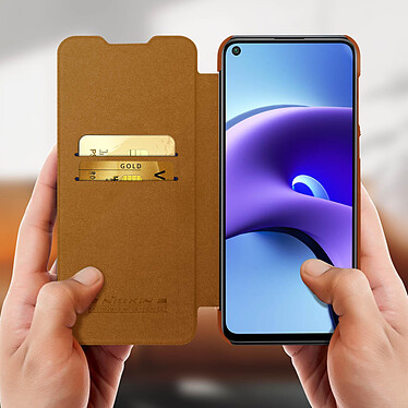 Avis Nillkin Housse pour Xiaomi Redmi Note 9T 5G Étui Folio Porte-carte Cuir Véritable Qin  marron
